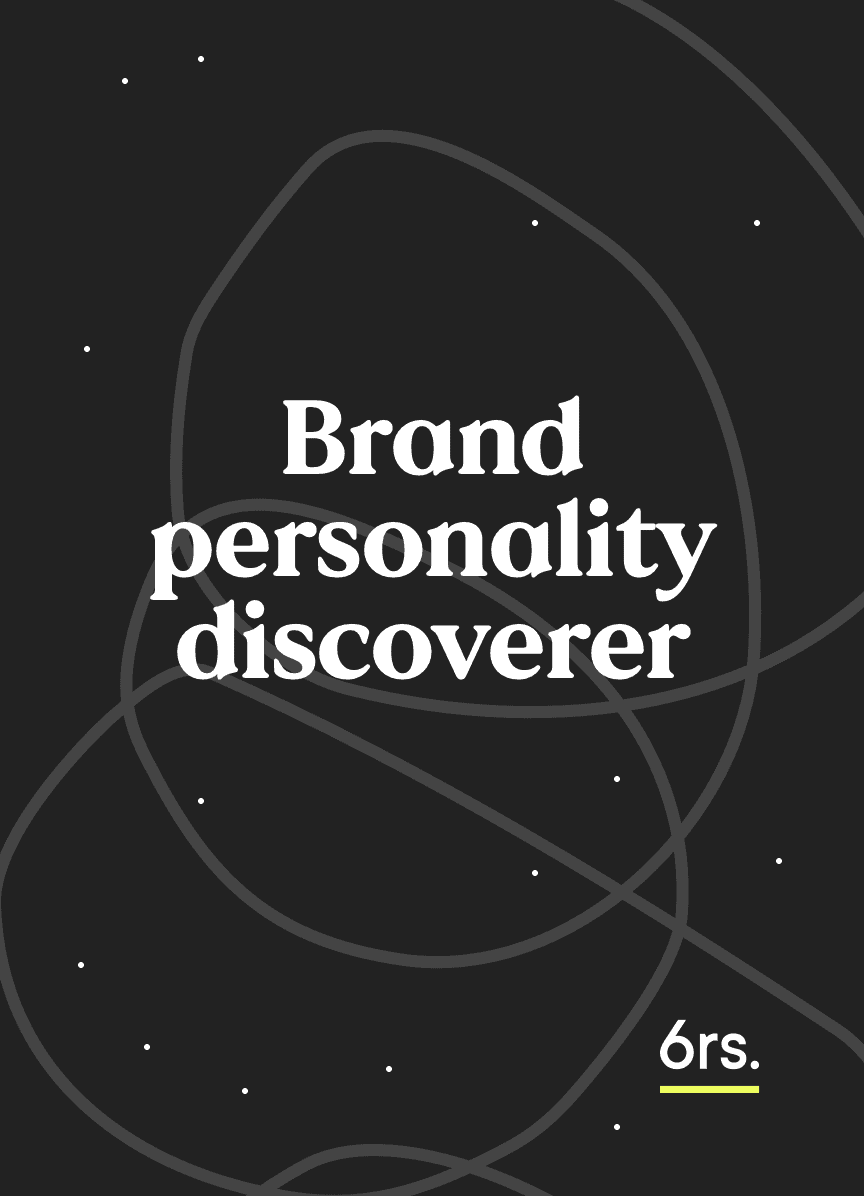 Brand personality discovery concept with modern design and branding elements for sixredsquares.