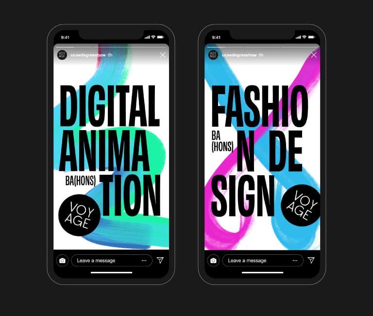 Digital animation and fashion design showcased on mobile screens at sixredsquares.