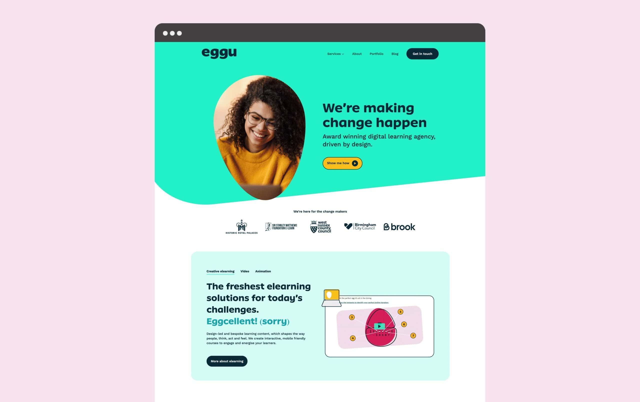 EGugu digital learning platform homepage with vibrant colours and friendly design.