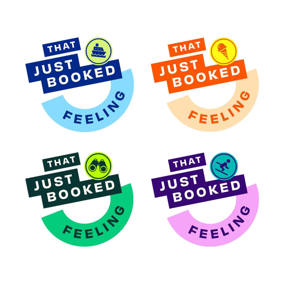 Relaxing travel experience with vibrant, colourful icons and