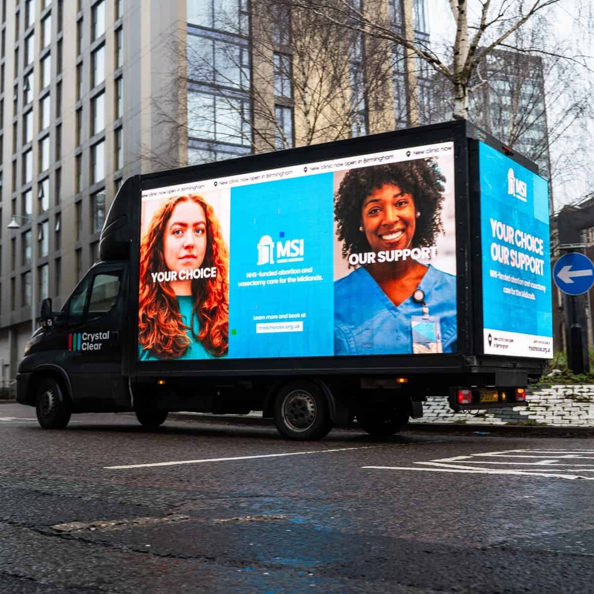 Your choice, our support - MSI education and community services on a mobile billboard.