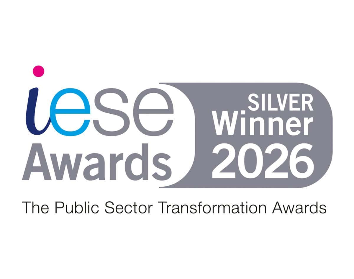 Innovative public sector transformation award logo with 2026 silver winner badge.